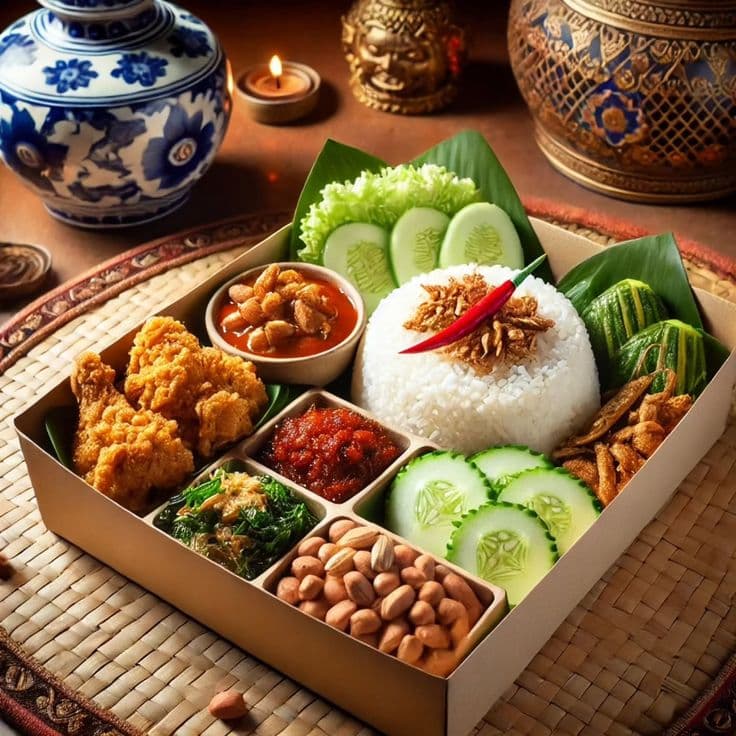 Nasi Box Ayam Goreng Kacang	